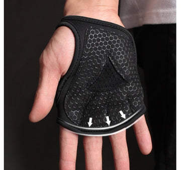 Black Breathable Weightlifting Sports Gym Half Finger Protector Gloves - Fitness Haven Pro